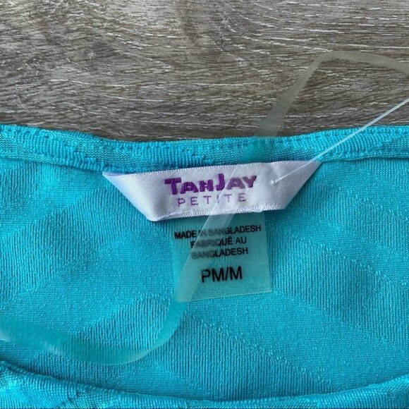 NWT TanJay Aqua Watercolour Bell Sleeve Top - Picture 12 of 16